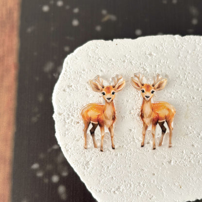 Sweet Reindeer Earring Blank (1 Pair), Acrylic Print & Cut, Laser Blank #118