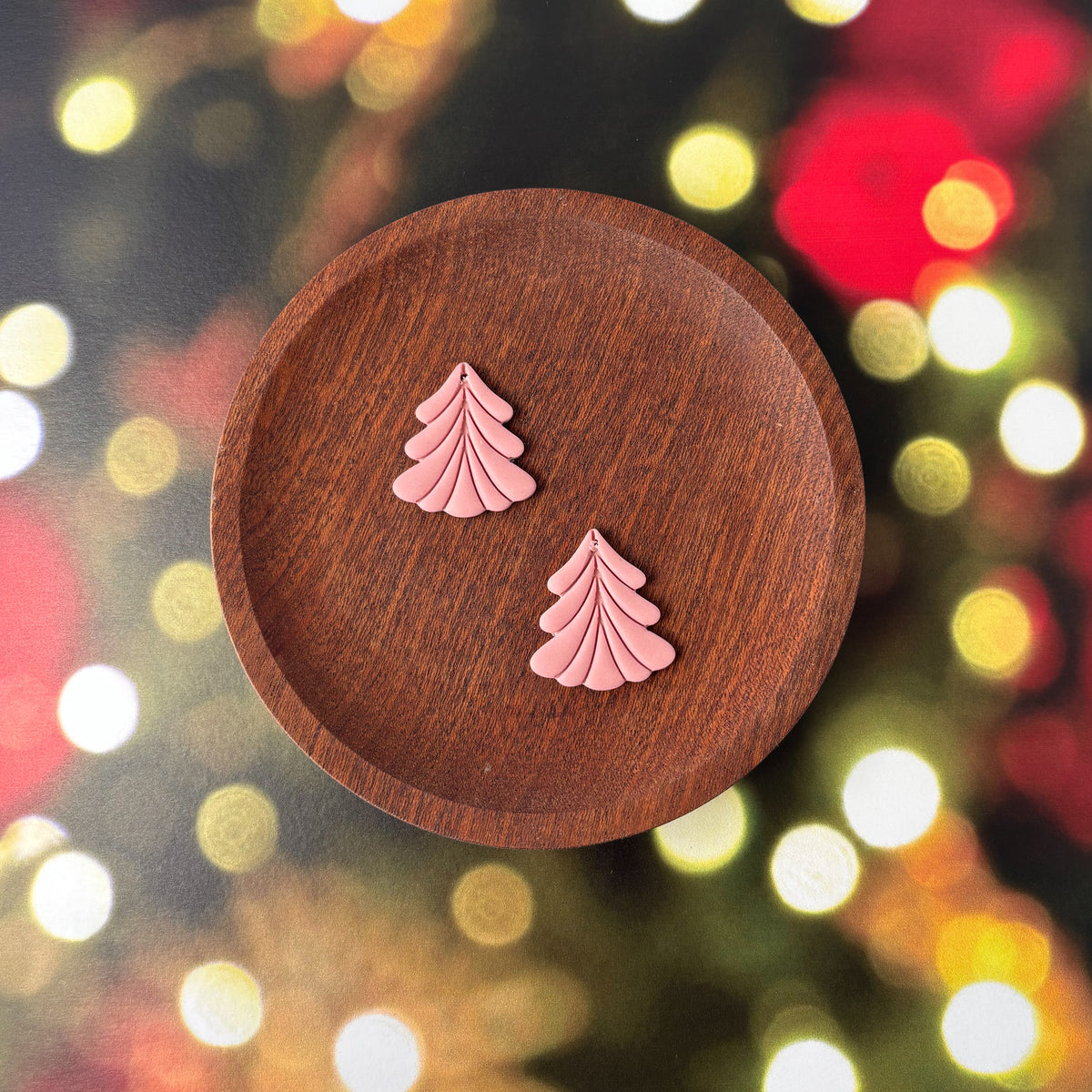 Light Pink Embossed Polymer Clay Trees , 2 Pieces, Warehouse Event #20