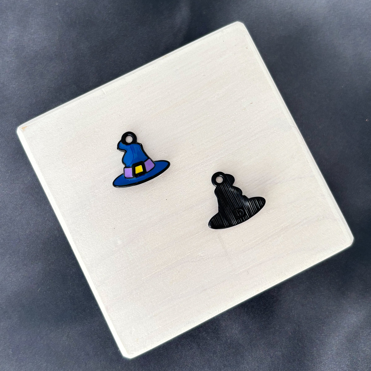 Witches Hat (Black) Enamel and Brass Pendant Charm, 10 Pieces, Warehouse Event #6