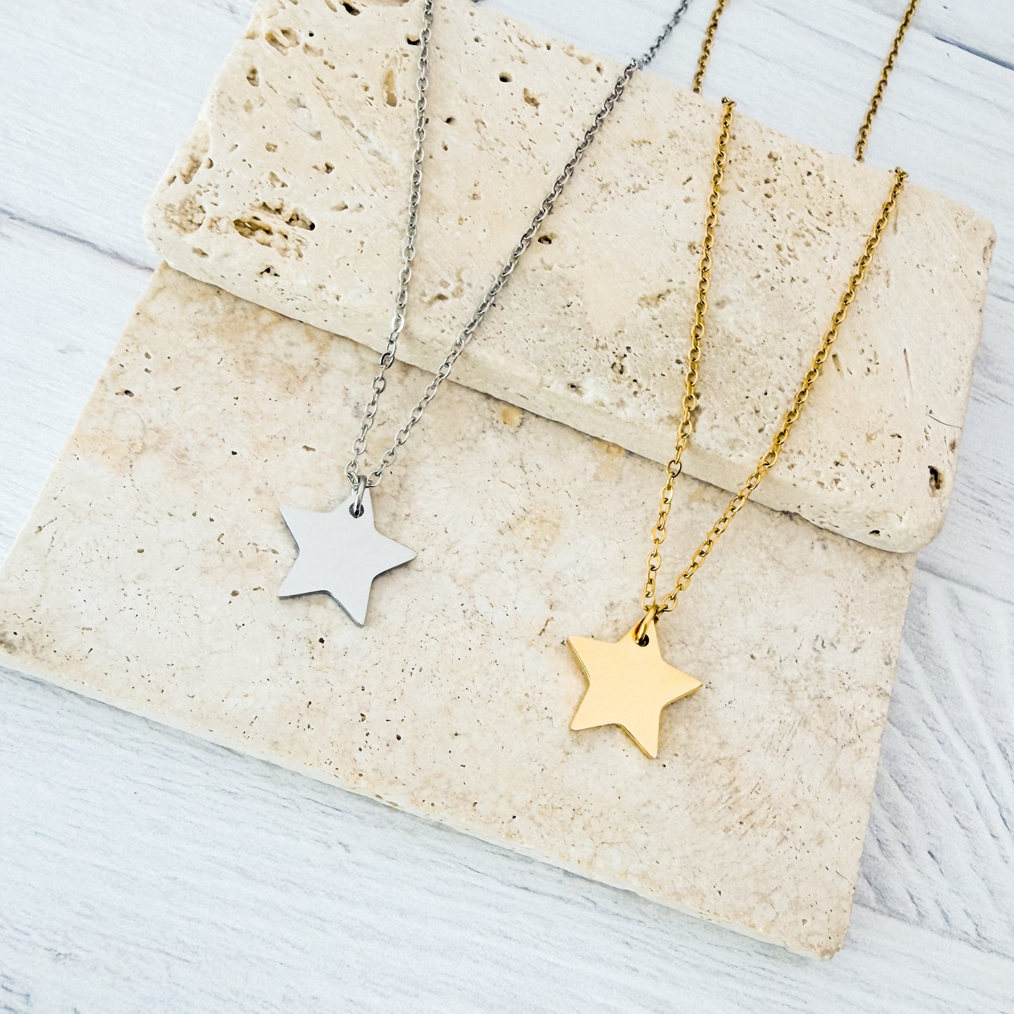 Small Star Necklace (Silver or Gold), 1 Total, Metal Blank #279