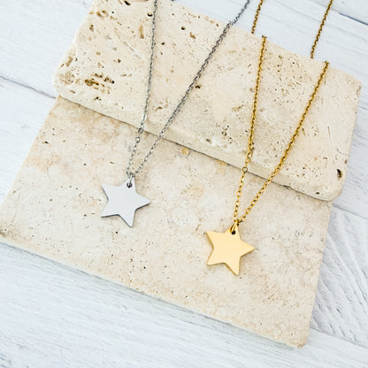 Small Star Necklace (Silver or Gold), 1 Total, Metal Blank #279