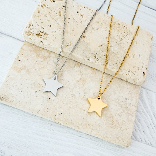 Small Star Necklace (Silver or Gold), 1 Total, Metal Blank #279