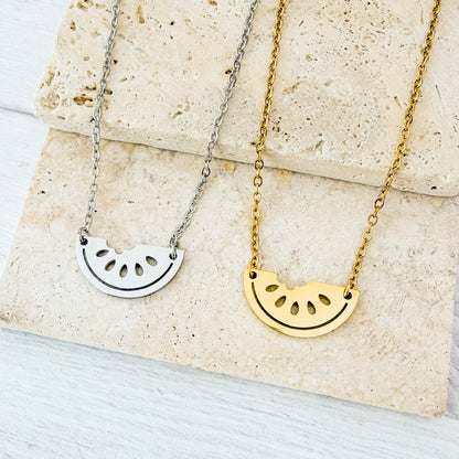 Watermelon Necklace (Silver or Gold), 1 Total, Metal Blank #278