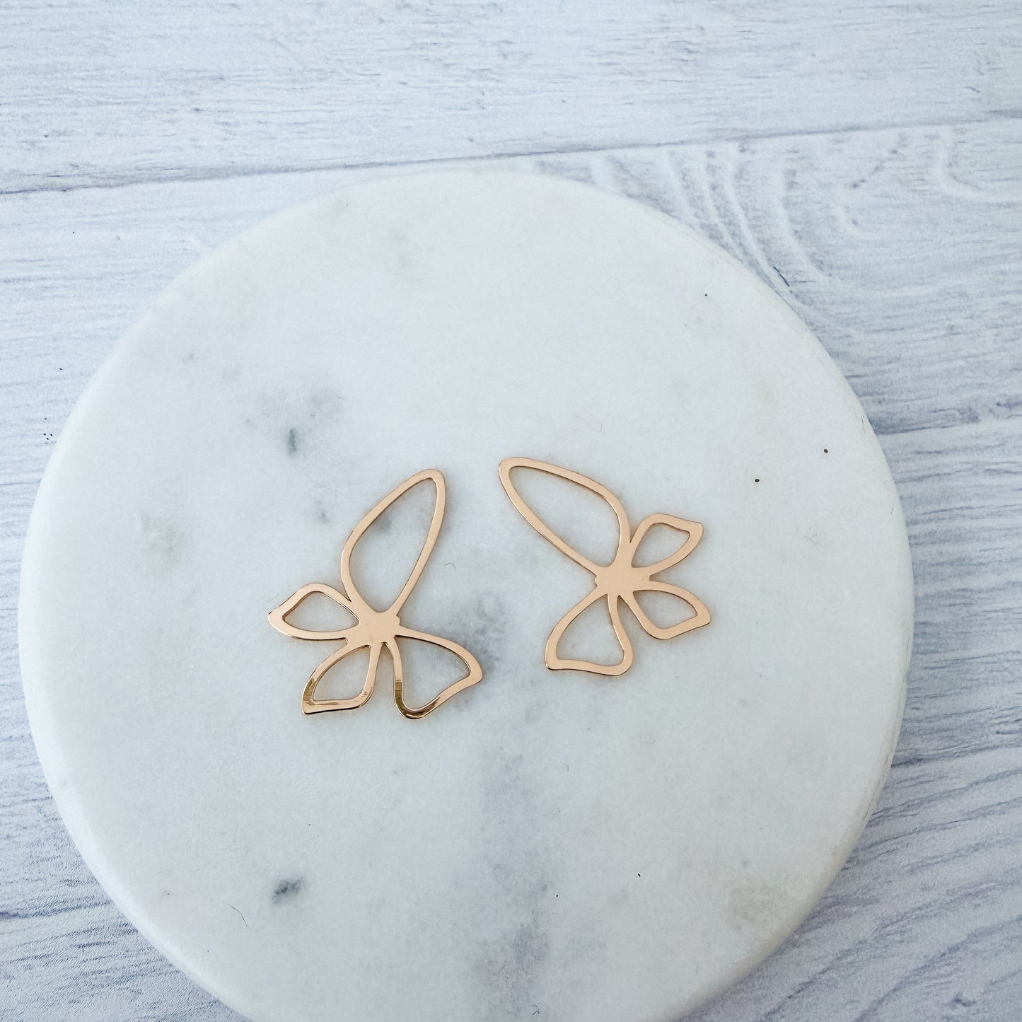 Gold Open Butterfly Brass Pendant, 10 Pieces, Charm #116