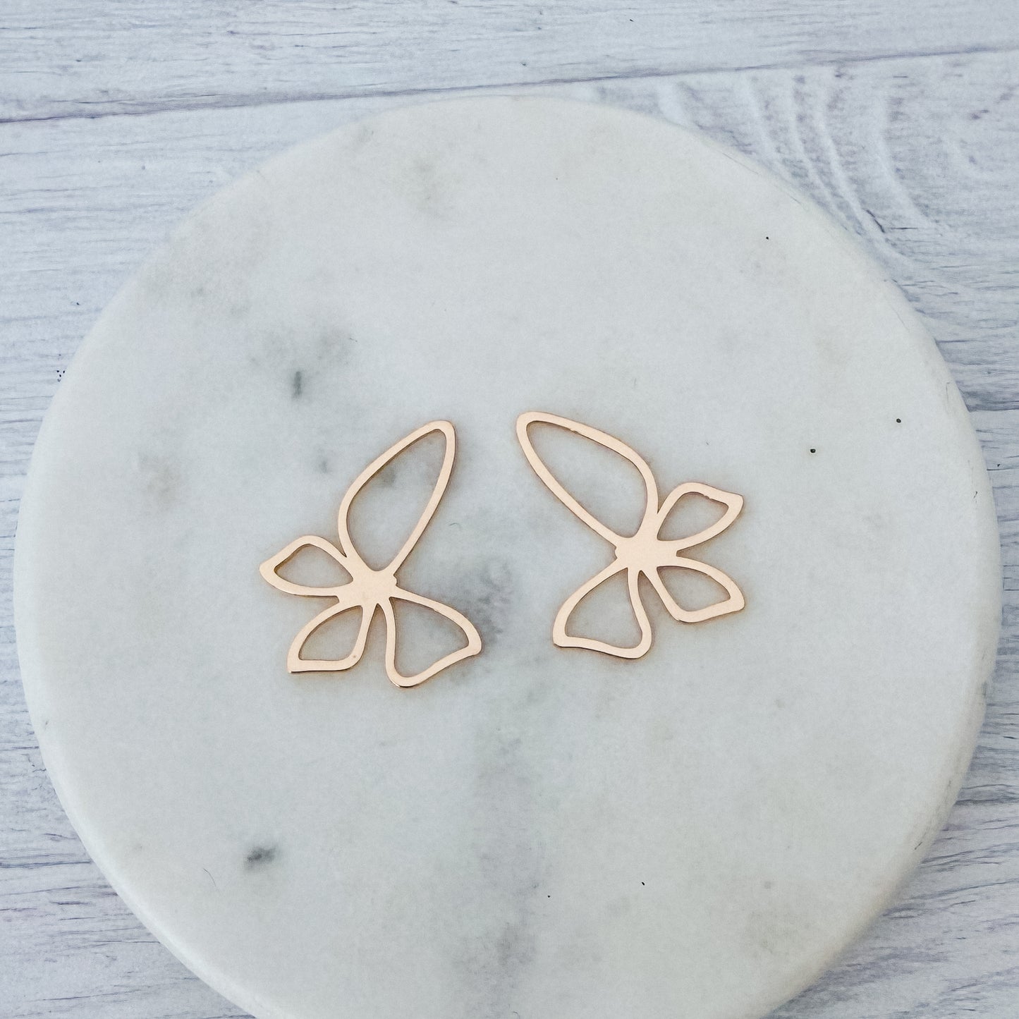 Gold Open Butterfly Brass Pendant, 10 Pieces, Charm #116