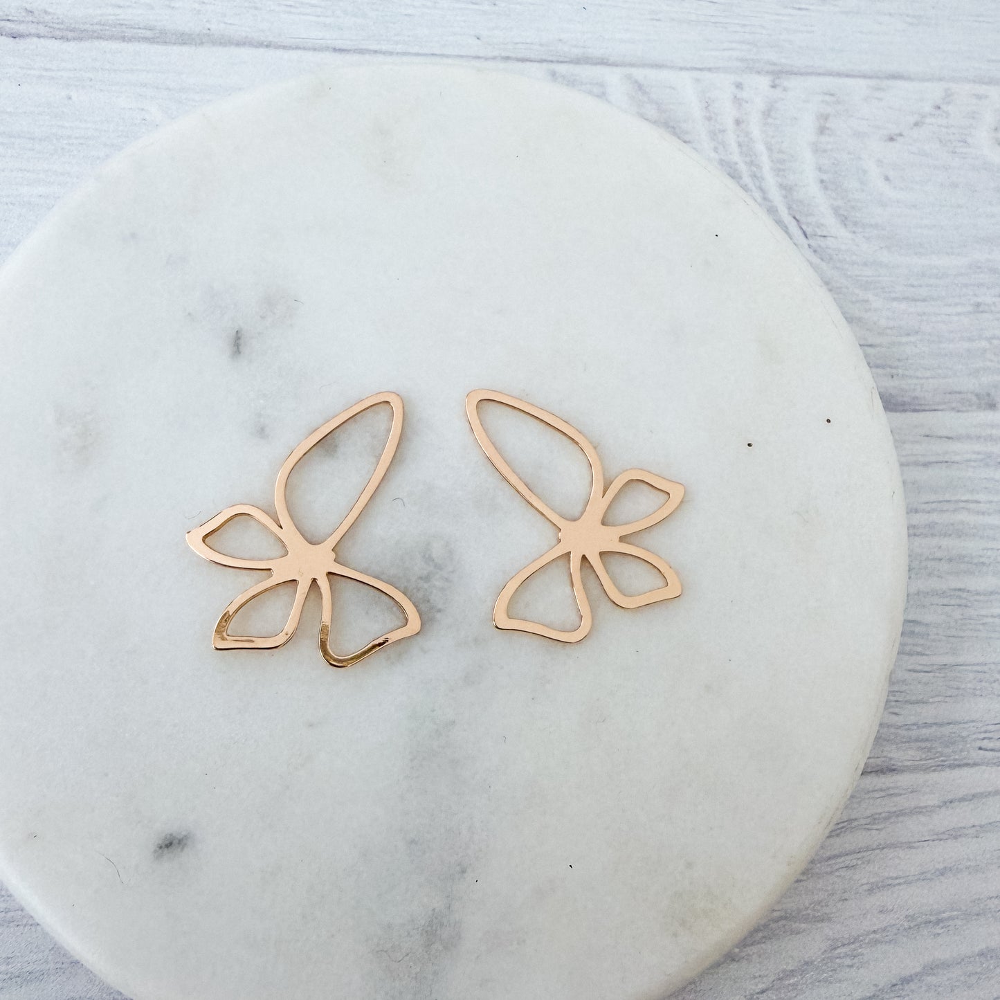 Gold Open Butterfly Brass Pendant, 10 Pieces, Charm #116