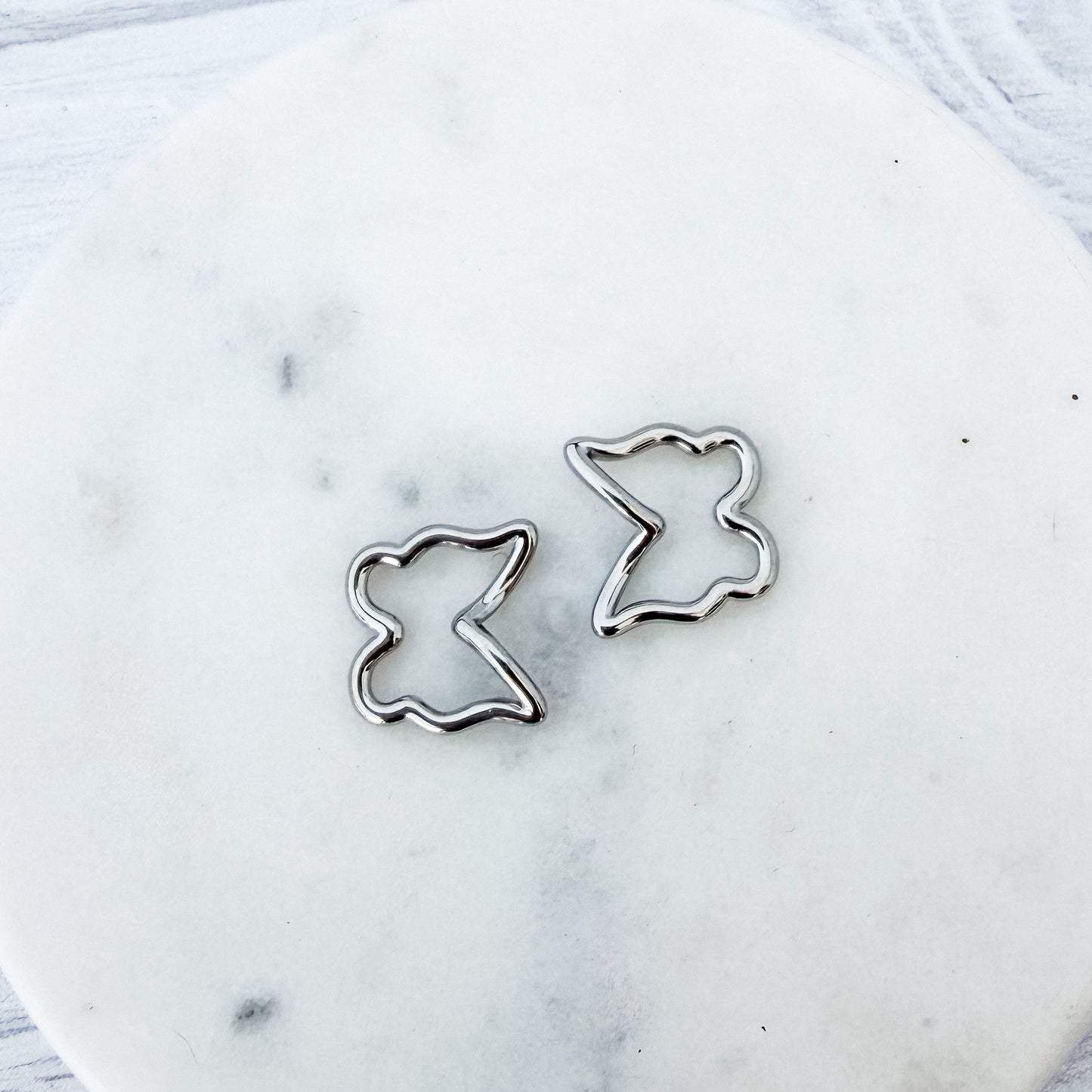 Angled Butterfly Charms (Silver ), 5 Total, Charm #118