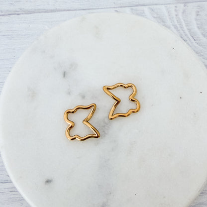 Angled Butterfly Charms (Gold), 5 Total, Charm #119