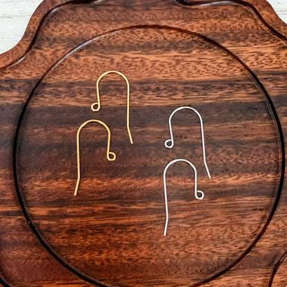 New Premium Minimalist Sheperds Stainless Steel Ear Wires (Choose Silver or Gold), 20 Pieces, Earring Hook #16