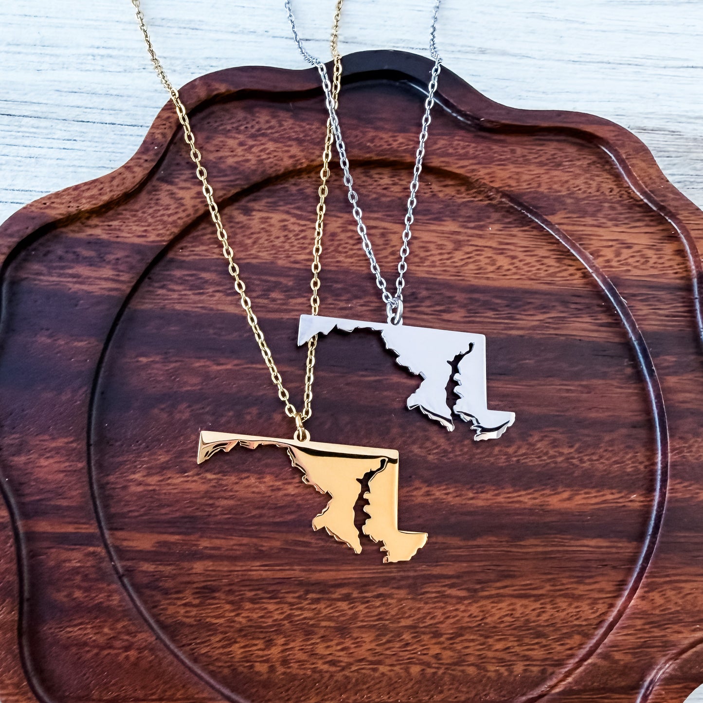 Maryland Pendant Necklace (Silver or Gold), 1 Total, Metal Blank #221