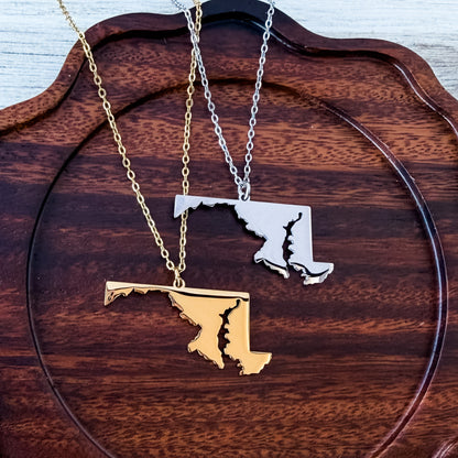 Maryland Pendant Necklace (Silver or Gold), 1 Total, Metal Blank #221