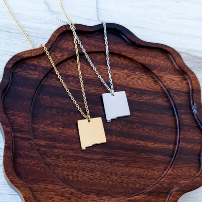 New Mexico Pendant Necklace (Silver or Gold), 1 Total, Metal Blank #222