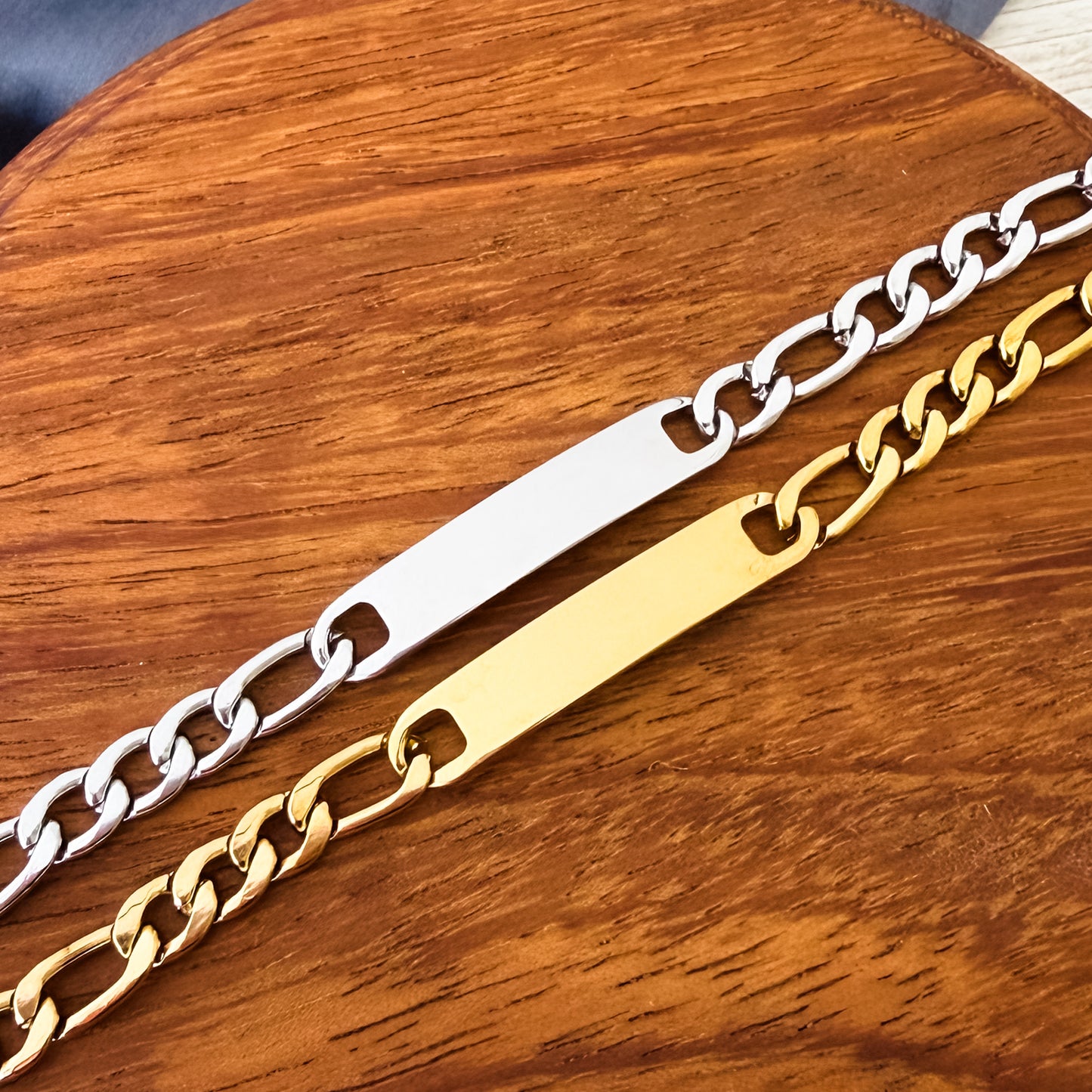 Men's Horizontal Bar Figaro Bracelet, 1 Total, Metal Blank #236