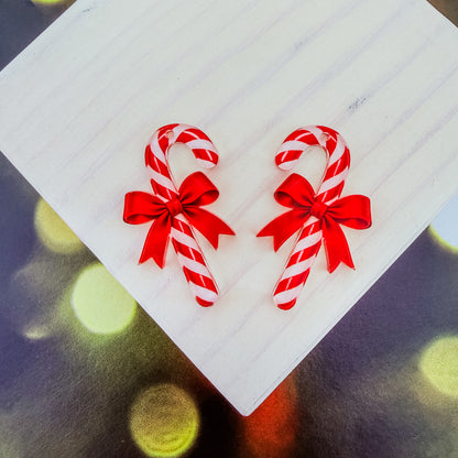 Red Classic Candy Cane Earring Blank (1 Pair), Acrylic Print & Cut, Laser Blank #124