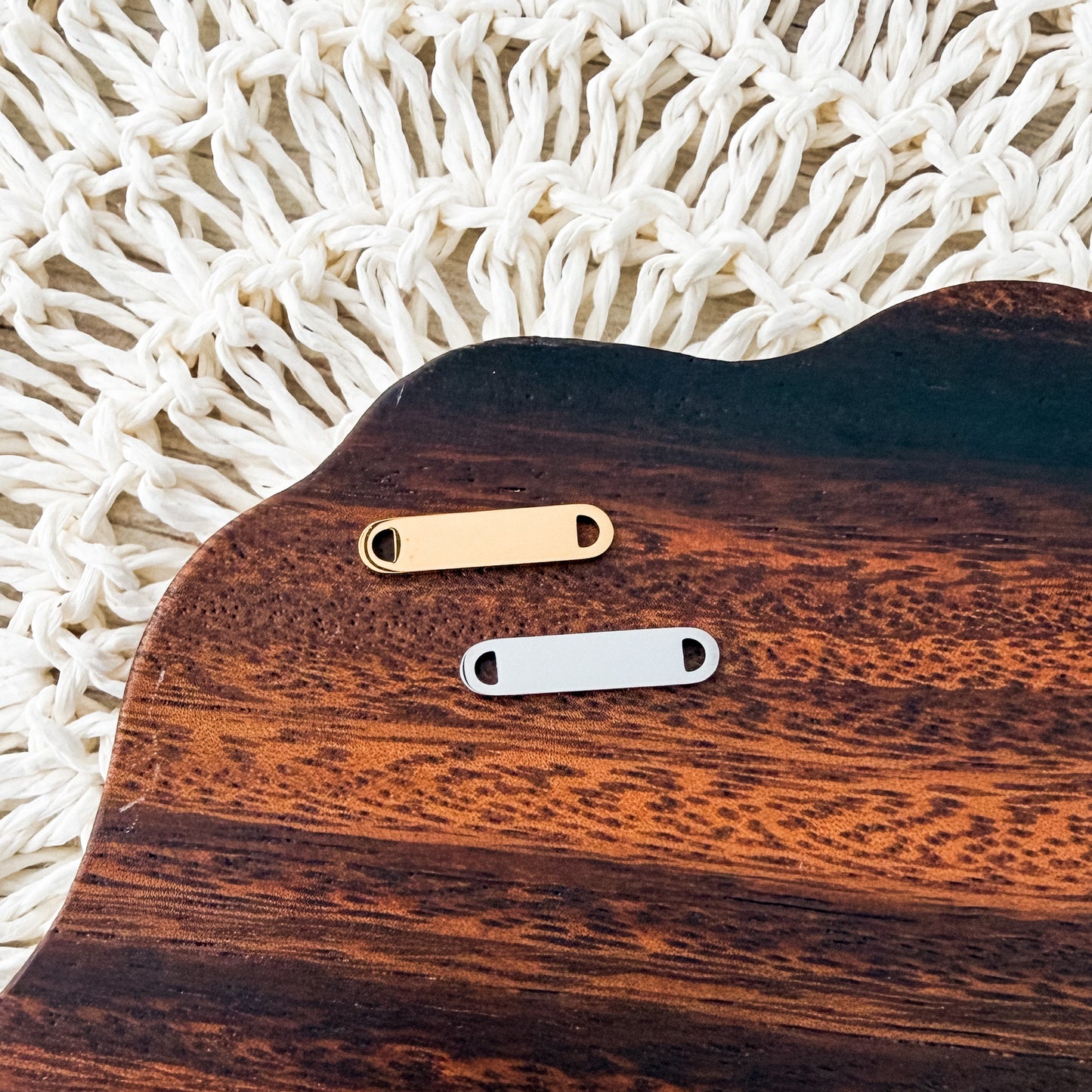 Small Oval Bar Connector Charms (Silver or Gold), 5 Pieces Total, Metal Blank #239