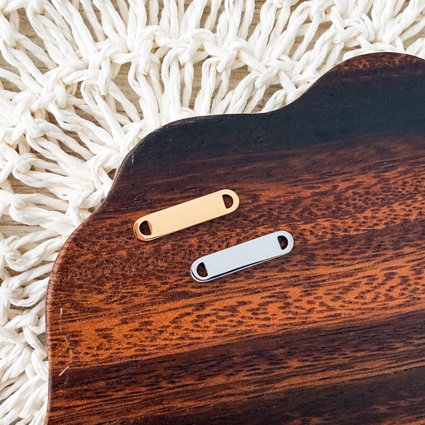 Small Oval Bar Connector Charms (Silver or Gold), 5 Pieces Total, Metal Blank #239