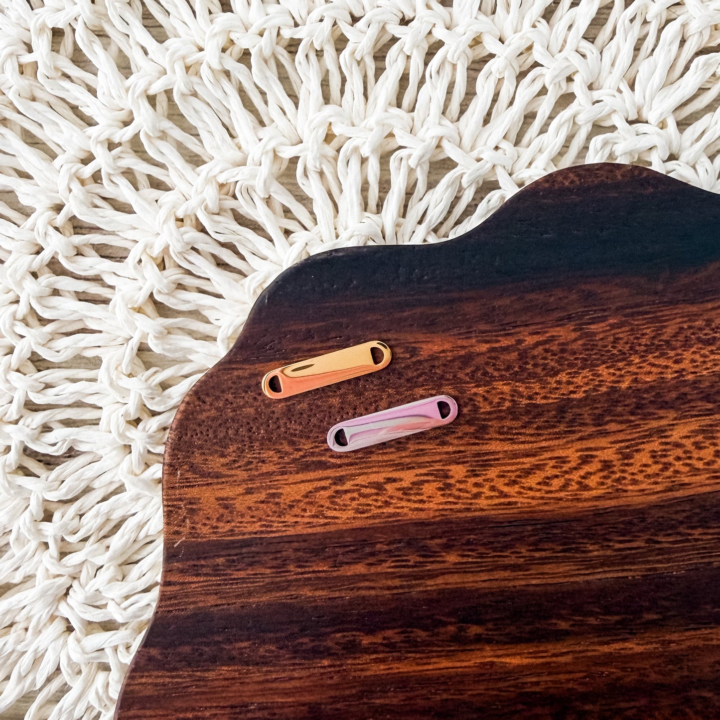 Small Oval Bar Connector Charms (Silver or Gold), 5 Pieces Total, Metal Blank #239