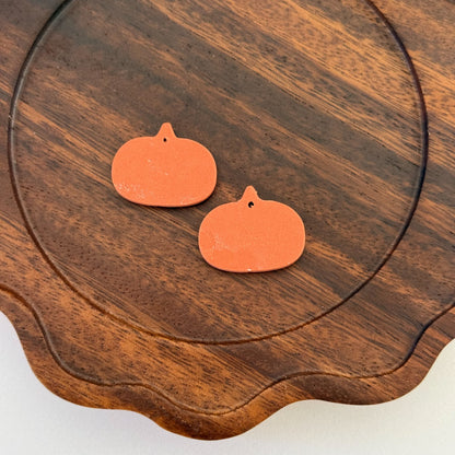 Burnt Orange Embossed Polymer Clay Pumpkins , 2 Pieces, Warehouse Event #15