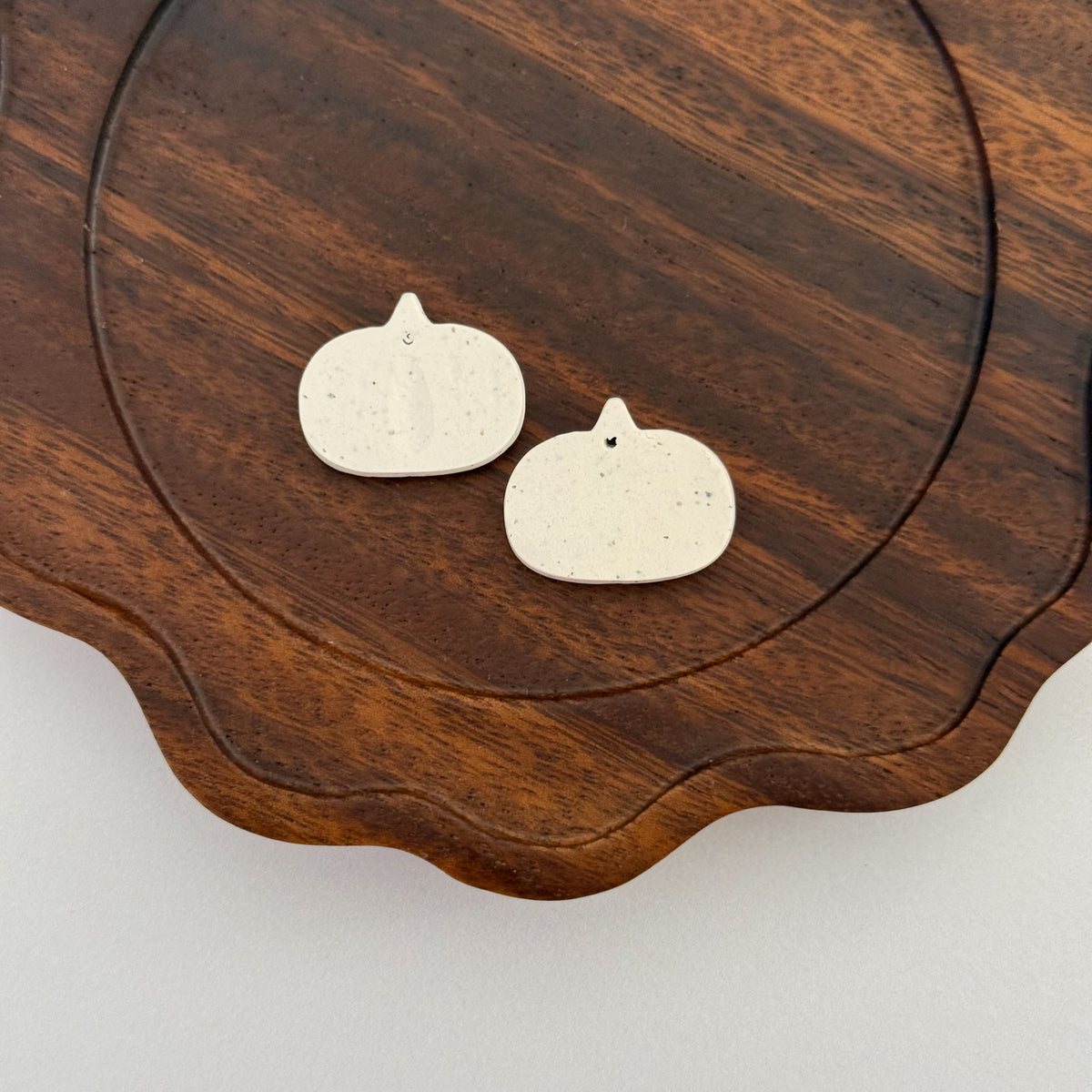 White Embossed Polymer Clay Pumpkins , 2 Pieces, Warehouse Event #18