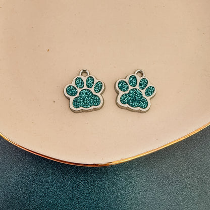 Paw Print Stainless Steel Charm, 10 Pieces, Warehouse Event #22