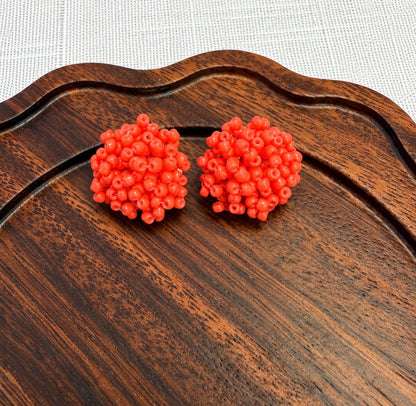 Orange (Seconds) 15mm Small Seed Bead Topper, 1 Pair, Warehouse Event #67