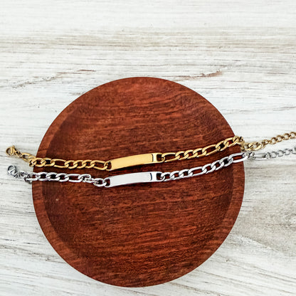 Women's Horizontal Bar Figaro Bracelet, 1 Total, Metal Blank #242