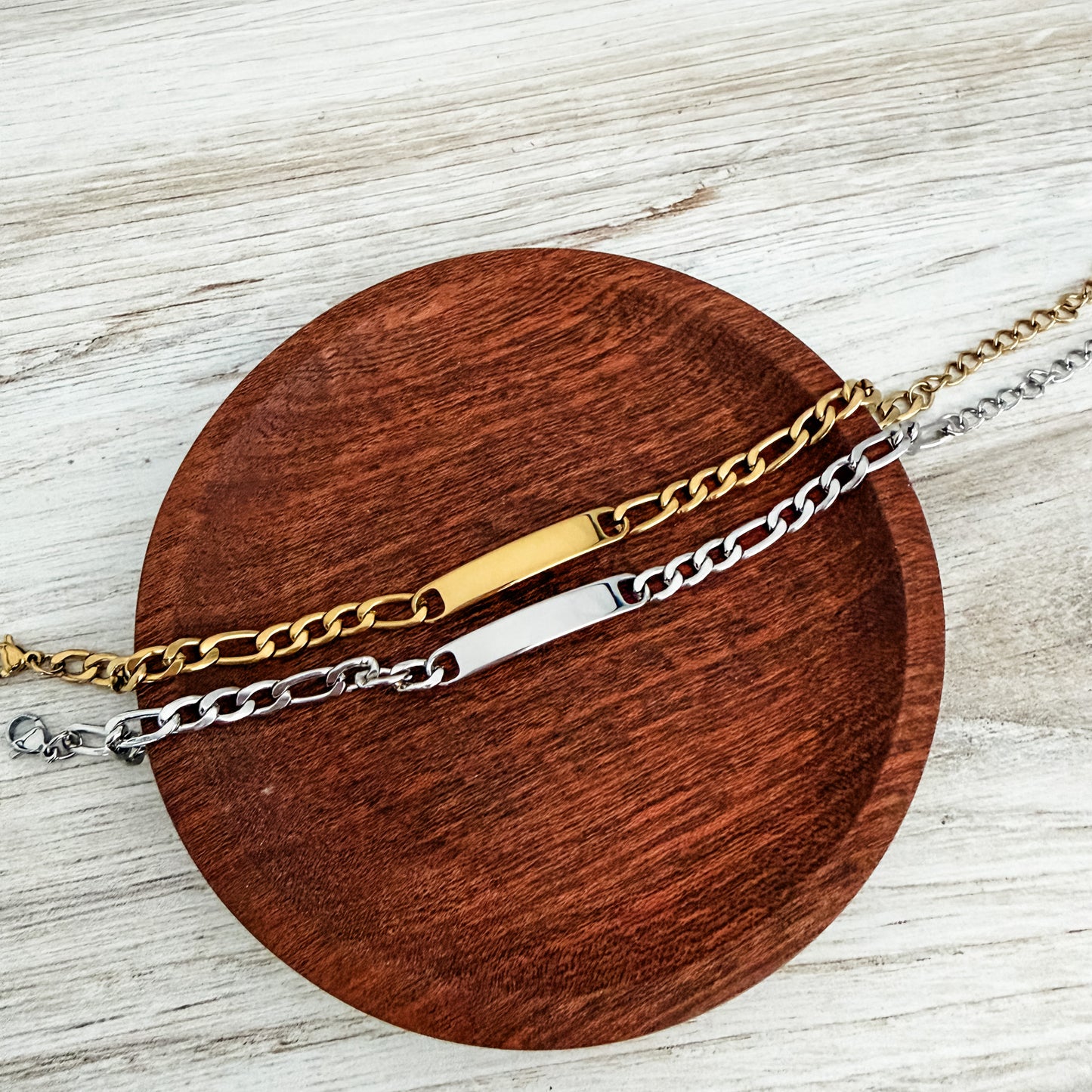 Women's Horizontal Bar Figaro Bracelet, 1 Total, Metal Blank #242