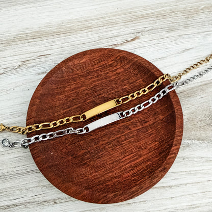 Women's Horizontal Bar Figaro Bracelet, 1 Total, Metal Blank #242