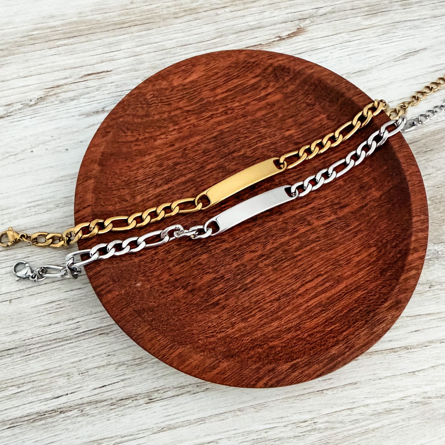 Women's Horizontal Bar Figaro Bracelet, 1 Total, Metal Blank #242