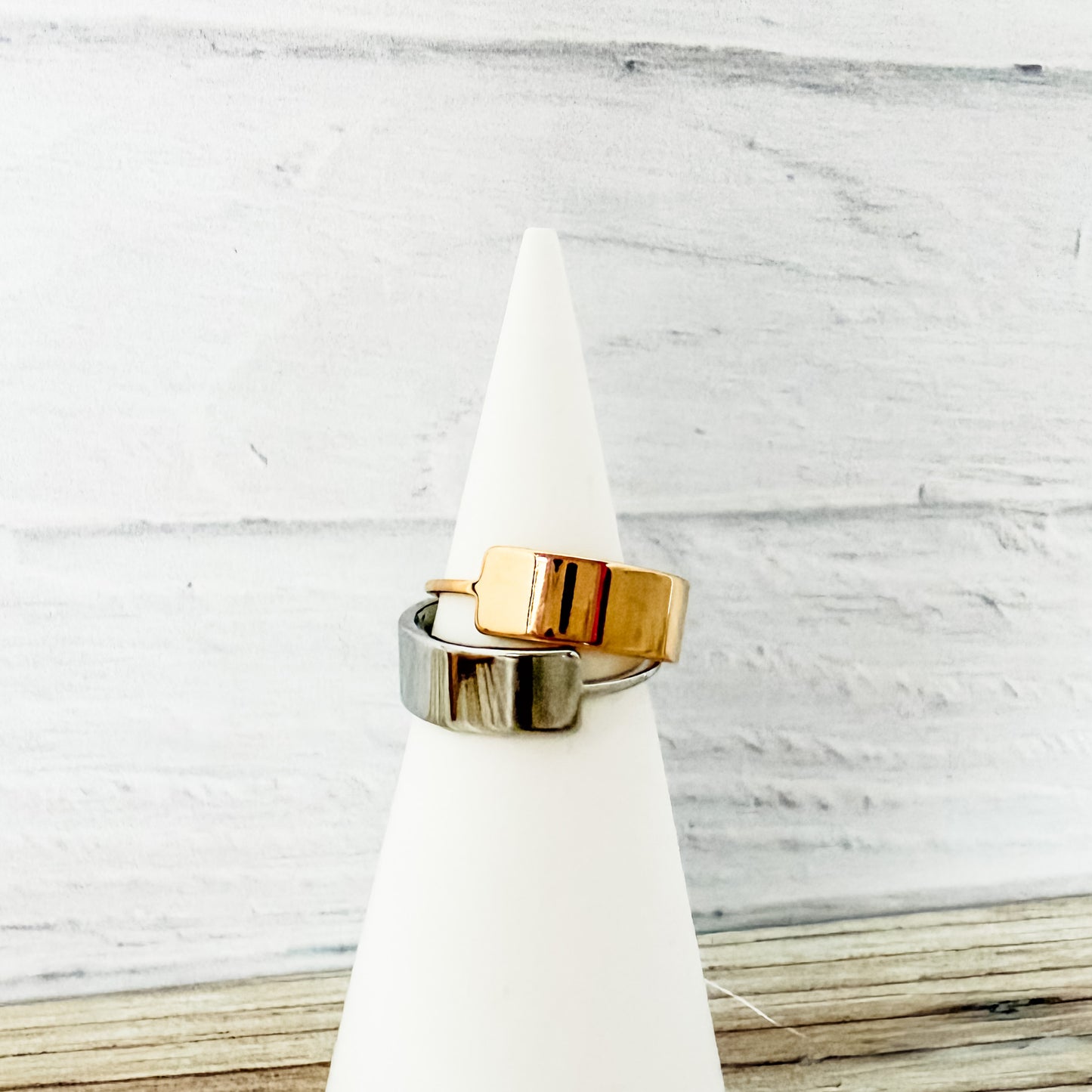 Horizontal Bar Ring (Silver or Gold, Sizes 5-10), 1 Total, Metal Blank #244