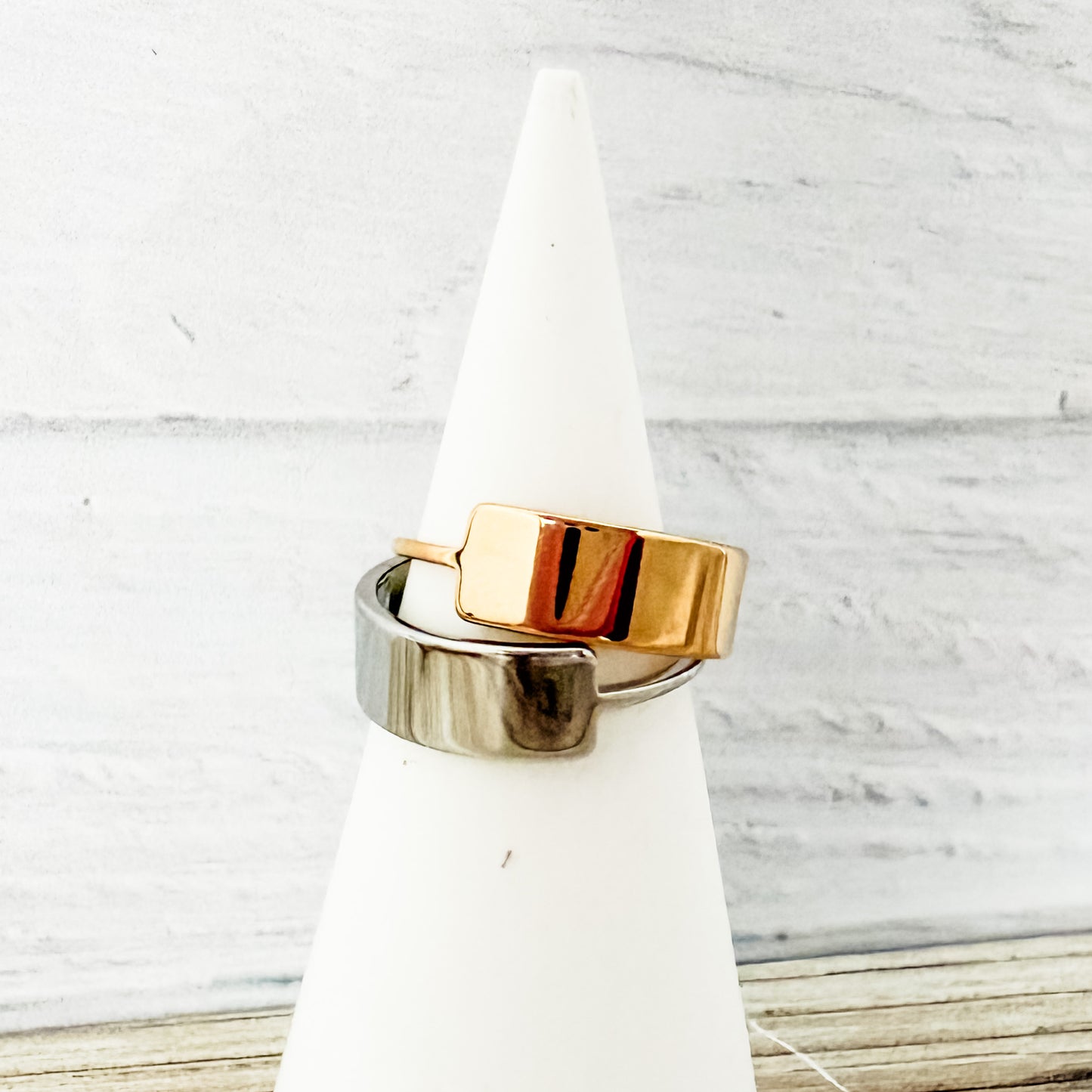 Horizontal Bar Ring (Silver or Gold, Sizes 5-10), 1 Total, Metal Blank #244