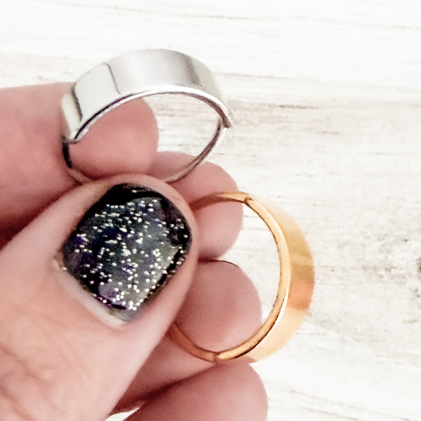 Horizontal Bar Ring (Silver or Gold, Sizes 5-10), 1 Total, Metal Blank #244