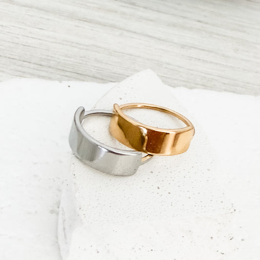 Horizontal Bar Ring (Silver or Gold, Sizes 5-10), 1 Total, Metal Blank #244