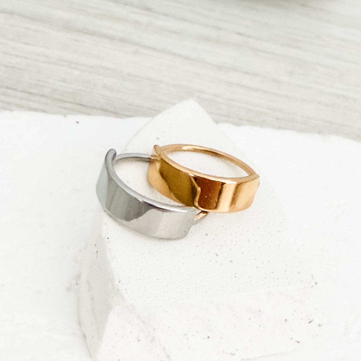 Horizontal Bar Ring (Silver or Gold, Sizes 5-10), 1 Total, Metal Blank #244