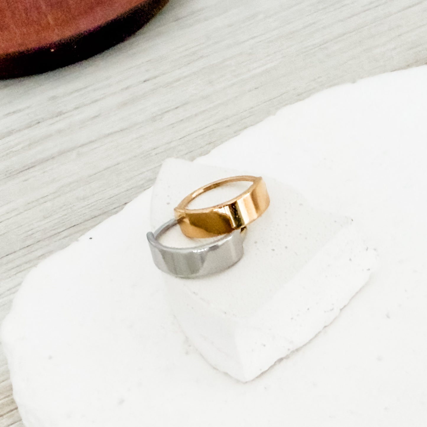 Horizontal Bar Ring (Silver or Gold, Sizes 5-10), 1 Total, Metal Blank #244