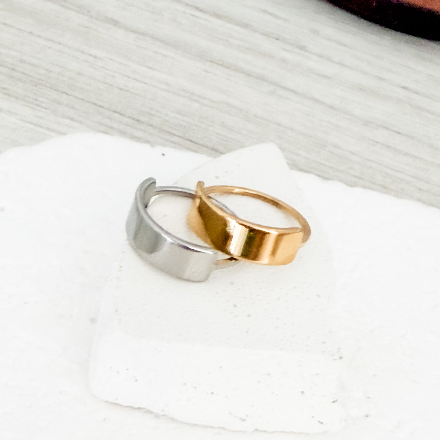 Horizontal Bar Ring (Silver or Gold, Sizes 5-10), 1 Total, Metal Blank #244