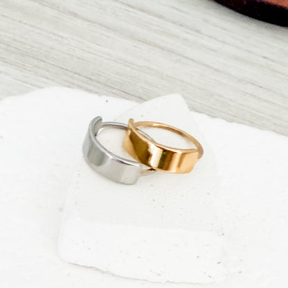 Horizontal Bar Ring (Silver or Gold, Sizes 5-10), 1 Total, Metal Blank #244