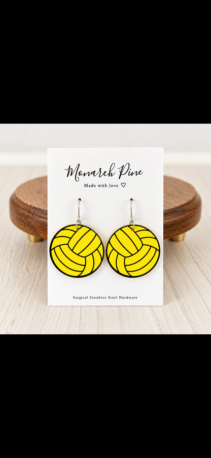 Water Polo Earring Blank (1 Pair), Acrylic Print & Cut, Laser Blank #111