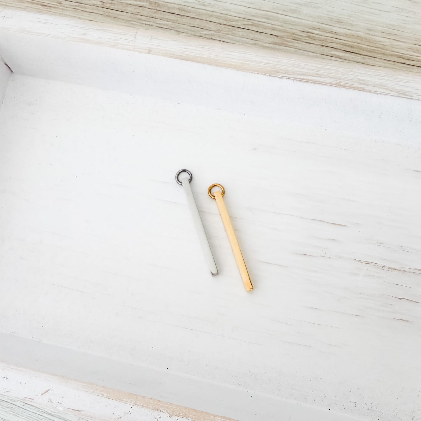 Quad Column Pendant with Attached Jump Rings (Silver or Gold), 5 Total, Metal Blank #246