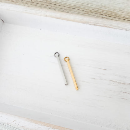 Quad Column Pendant with Attached Jump Rings (Silver or Gold), 5 Total, Metal Blank #246