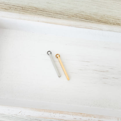 Quad Column Pendant with Attached Jump Rings (Silver or Gold), 5 Total, Metal Blank #246