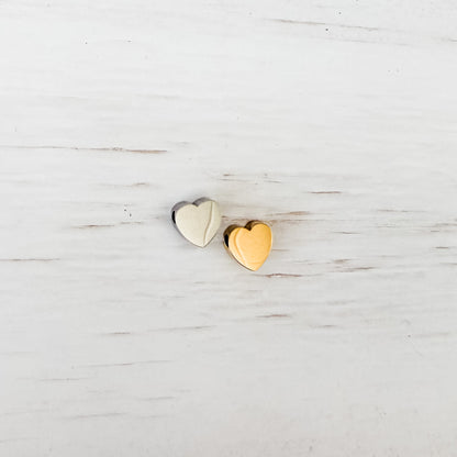 Tiny Heart Bead Charms (Silver or Gold), 5 Total, Metal Blank #247