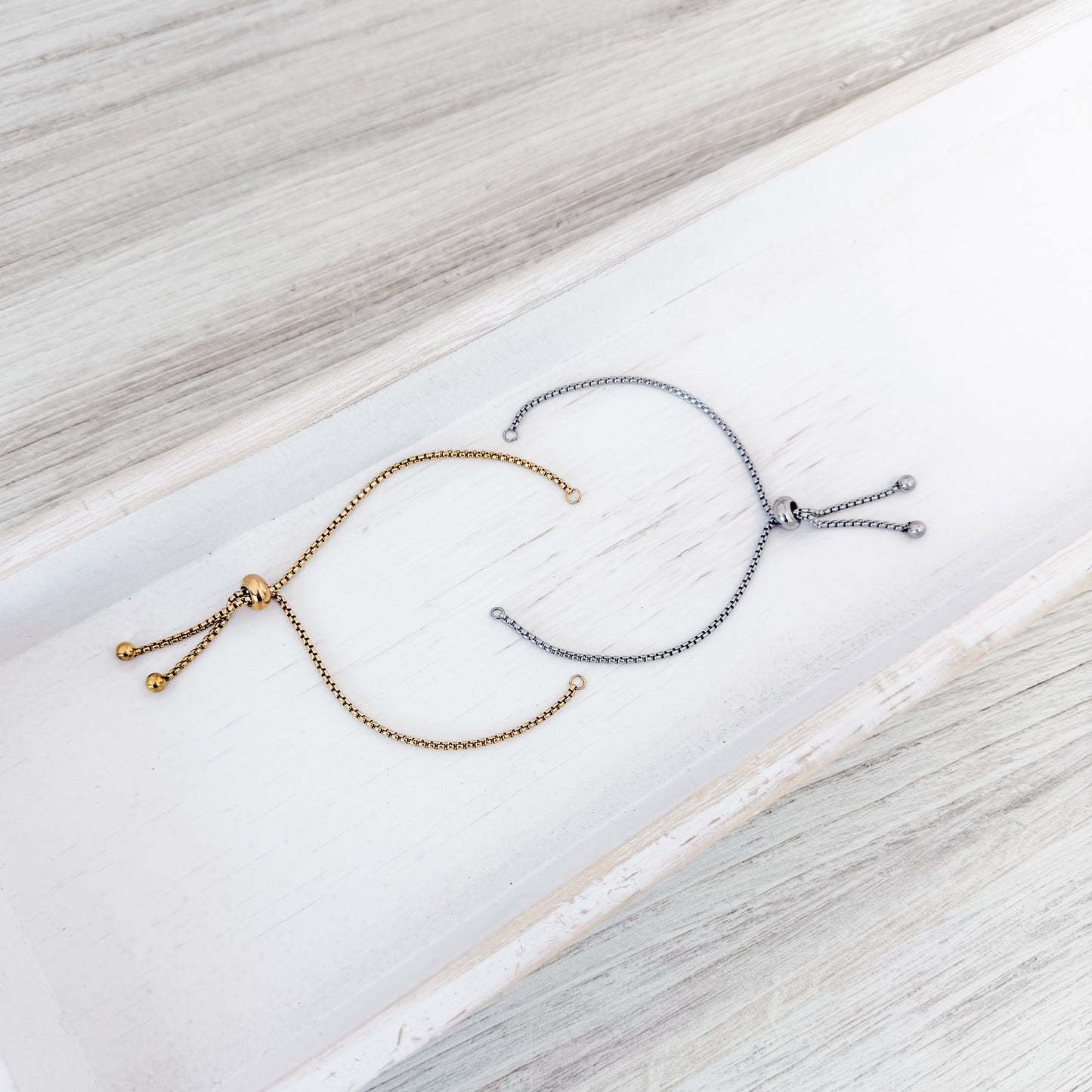 New Premium Bracelet Bolo Adjustable Chain Findings (Silver or Gold), 5 Pieces, Chain #34