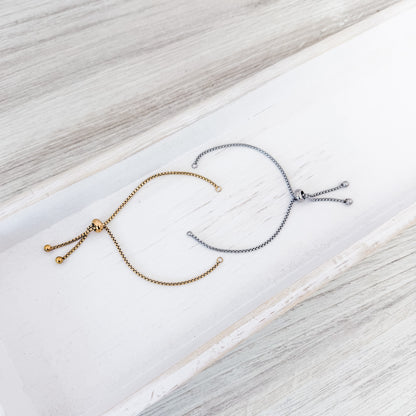 New Premium Bracelet Bolo Adjustable Chain Findings (Silver or Gold), 5 Pieces, Chain #34