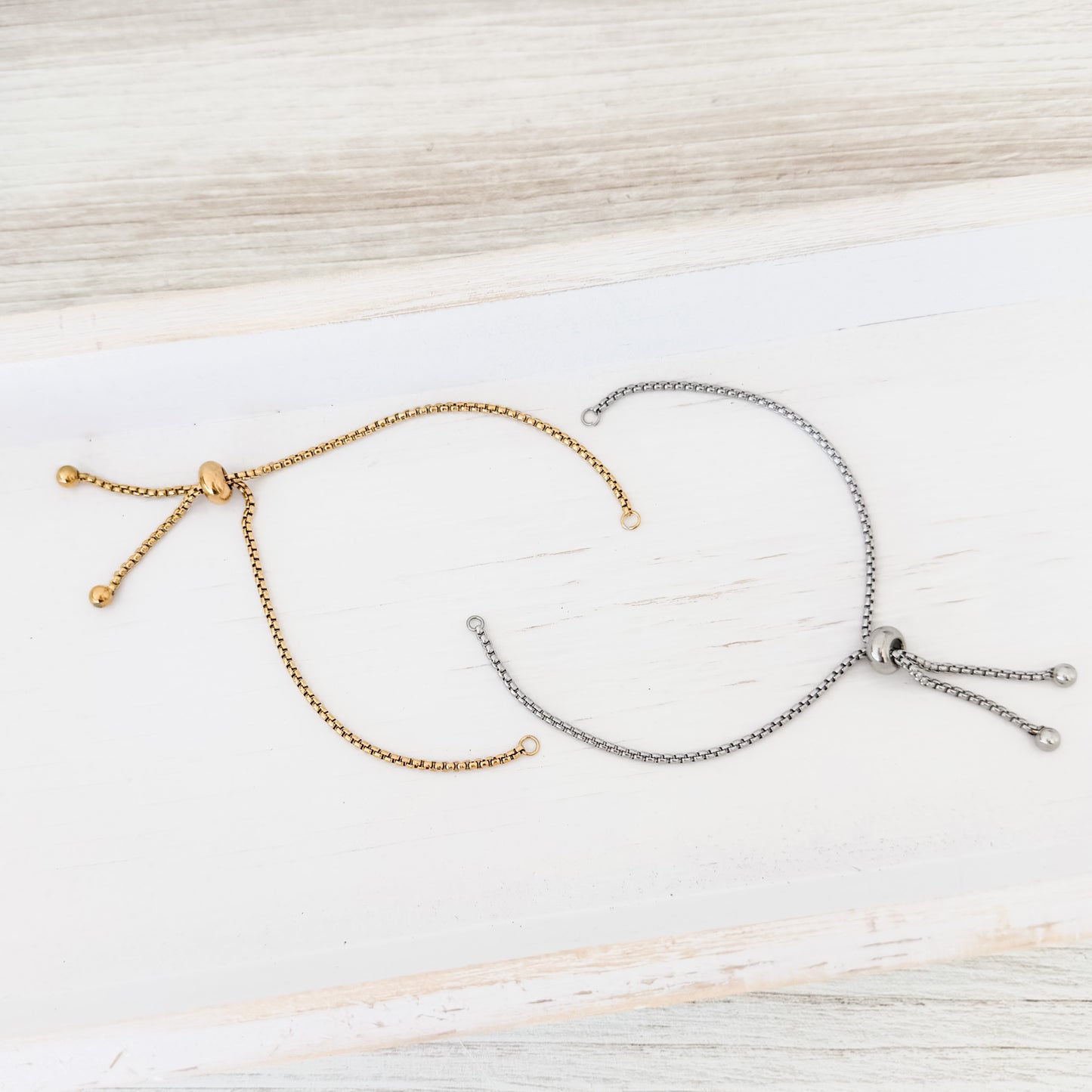 New Premium Bracelet Bolo Adjustable Chain Findings (Silver or Gold), 5 Pieces, Chain #34