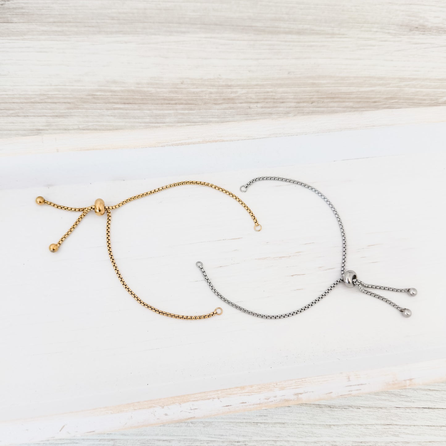 New Premium Bracelet Bolo Adjustable Chain Findings (Silver or Gold), 5 Pieces, Chain #34