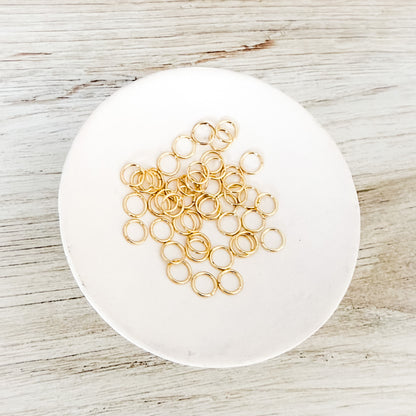 Classic Gold 10mm Round Stainless Steel Jump Rings (18g), Closed (Unsoldered), 100 Pieces, Jump Ring #35