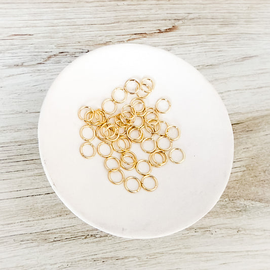 Classic Gold 12mm Round Stainless Steel Jump Rings (18g), Closed (Unsoldered), 100 Pieces, Jump Ring #36