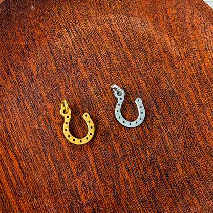 Horseshoe Charms with Attached Jump Rings (Silver or Gold), 5 Total, Metal Blank #301
