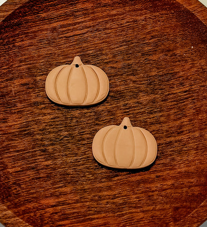 Cappuccino Embossed Polymer Clay Pumpkins , 2 Pieces, Warehouse Event #17